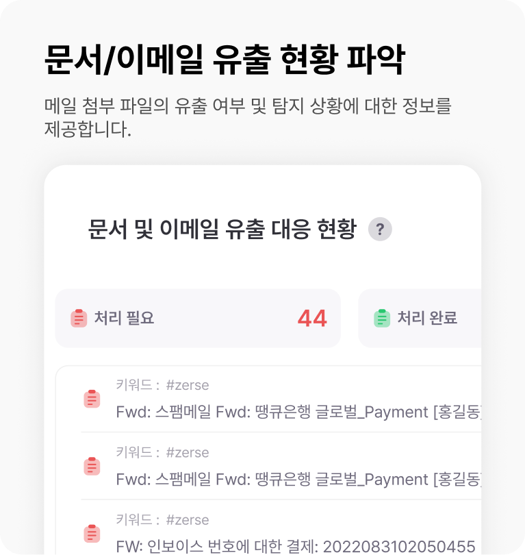 문서/이메일 유출 현황 파악